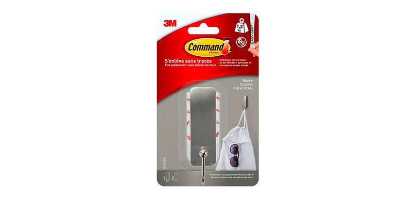 Kleefhaak grijs metaal Command 3M tot 1,3 kg