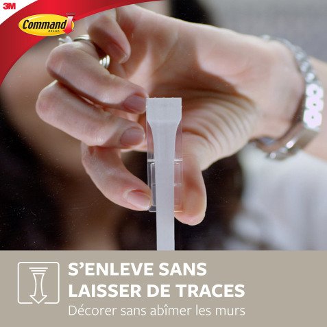 Crochet adhésif métal gris Command 3M jusqu'à 450 g