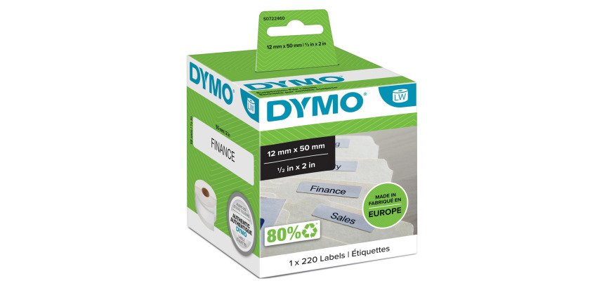 DYMO Etiquettes de dossier suspendu LabelWriter, 50 x 12 mm,