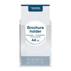Porte-brochures mural 1 case pour format 1/3 de A4, transparent