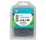 Pointe tête homme acier brut Ø 1,6 x L 30 mm - Paquet de 480