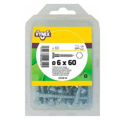 Tirefond acier zingué Ø 6 x L 60 mm - Paquet de 60