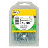 Tirefond acier zingué Ø 6 x L 50 mm - Paquet de 60