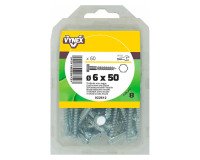 Tirefond acier zingué Ø 6 x L 50 mm - Paquet de 60