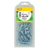 Tirefond acier zingué Ø 8 x L 50 mm - Paquet de 50