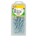 Tirefond acier zingué Ø 8 x L 80 mm - Paquet de 40