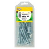 Tirefond acier zingué Ø 10 x L 80 mm - Paquet de 30