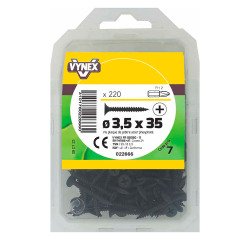 Vis plaque de platre tête trompette acier phosphalté noir Ø 3,5 x L 35 mm - Paquet de 220