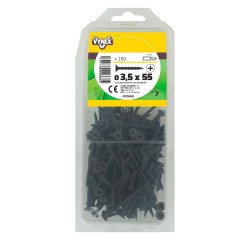 Vis plaque de platre tête trompette acier phosphalté noir Ø 3,5 x L 55 mm - Paquet de 150