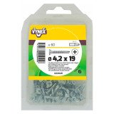 Vis tôle autoperceuse tête fraisée cruci acier zingué Ø 4,2 x L 19 mm - Paquet de 60