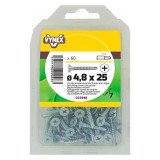 Vis tôle autoperceuse tête fraisée cruci acier zingué Ø 4,8 x L 25 mm - Paquet de 60