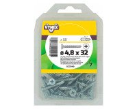 Zelfborende kruiskopschroef met verzonken kop van verzinkt staal Ø 4,8 x L 32 mm - Pak van 50