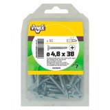 Vis tôle autoperceuse tête fraisée cruci acier zingué Ø 4,8 x L 38 mm - Paquet de 50