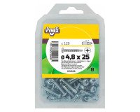 Zelfborende schroef met cilindrische kruiskop van verzinkt staal Ø 4,8 x L 25 mm - Pakket van 120