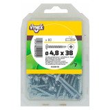Live self-drilling sheet metal screw, cylindrical head with zinc-plated steel cruciform Ø 4.8 x L 38 mm - Pack of 80