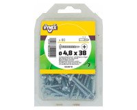 Live self-drilling sheet metal screw, cylindrical head with zinc-plated steel cruciform Ø 4.8 x L 38 mm - Pack of 80