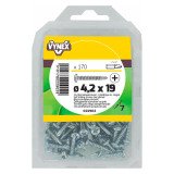 Vis Tôle autoperceuse tête cylindrique cruci Acier zingué Ø 4,2 x L 19 mm – Pack mit 170 Stück.