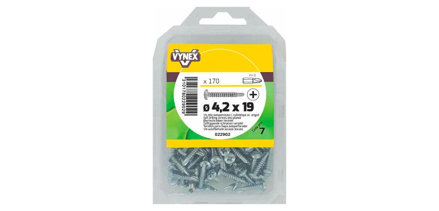 Vis tôle autoperceuse tête cylindrique cruci acier zingué Ø 4,2 x L 19 mm - Paquet de 170