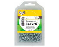 Zelfborende schroef met cilindrische kruiskop van verzinkt staal Ø 3,9 x L 16 mm - Pakket van 220