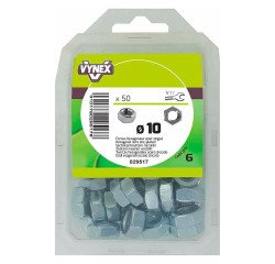 Écrou hexagonal acier zingué Ø 10 mm - Paquet de 50