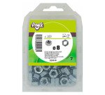 Écrou hexagonal acier zingué Ø 8 mm - Paquet de 100