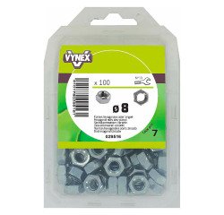 Écrou hexagonal acier zingué Ø 8 mm - Paquet de 100