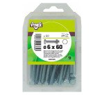 Boulon tête hexagonale acier zingué Ø 6 x L 60 mm - Paquet de 50