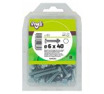 Boulon tête hexagonale acier zingué Ø 6 x L 40 mm - Paquet de 60