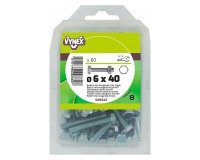 Hexagonal head bolt zinc-plated steel Ø 6 x L 40 mm - Pack of 60