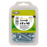 Boulon tête hexagonale acier zingué Ø 8 x L 40 mm - Paquet de 40