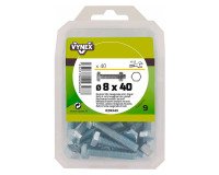 Hexagonal head bolt zinc-plated steel Ø 8 x L 40 mm - Pack of 40