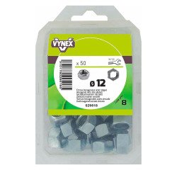 Écrou hexagonal acier zingué Ø 12 mm - Paquet de 50