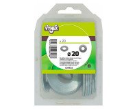 Rondelle plate large acier zingué Ø 20 mm - Paquet de 20