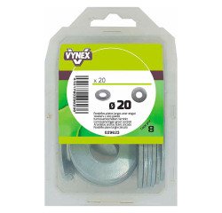Rondelle plate large acier zingué Ø 20 mm - Paquet de 20