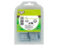 Rondelle plate large acier zingué Ø 14 mm - Paquet de 50