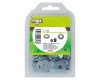 Rondelle plate large acier zingué Ø 8 mm - Paquet de 100