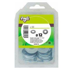 Rondelle plate large acier zingué Ø 12 mm - Paquet de 50