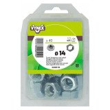 Écrou hexagonal acier zingué Ø 14 mm - Paquet de 40