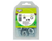 Écrou hexagonal acier zingué Ø 14 mm - Paquet de 40
