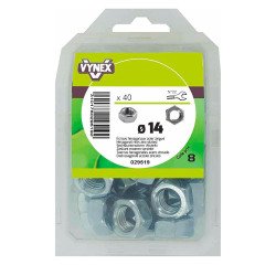 Écrou hexagonal acier zingué Ø 14 mm - Paquet de 40
