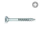 Vis Rocket tête fraisée pozi acier zingué, filetage partiel Ø 5 x L 60/35 mm - Boîte de 200