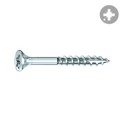 Vis Rocket tête fraisée pozi acier zingué, filetage partiel Ø 5 x L 60/35 mm - Boîte de 200