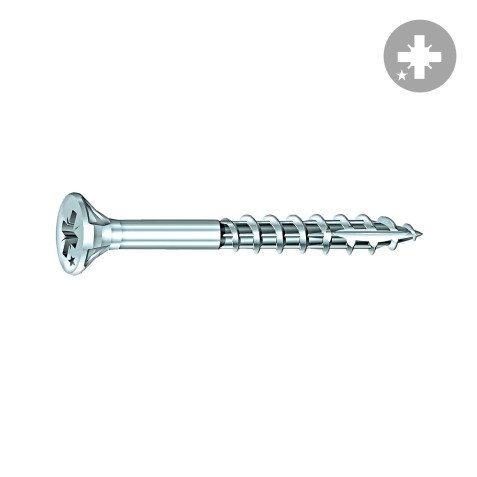 Vis Rocket tête fraisée pozi acier zingué, filetage partiel Ø 5 x L 60/35 mm - Boîte de 200