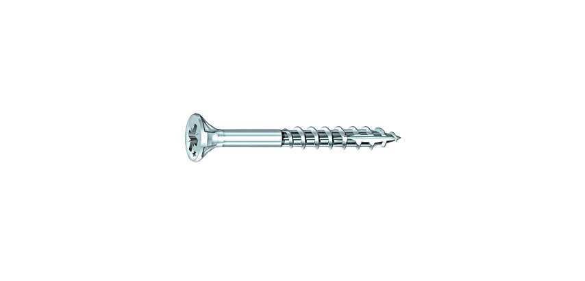 Vis Rocket tête fraisée pozi acier zingué, filetage partiel Ø 5 x L 60/35 mm - Boîte de 200