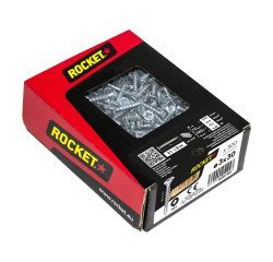 Vis Rocket tête fraisée pozi acier zingué, filetage complet Ø 3 x L 30 mm - Boîte de 500