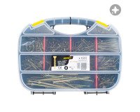 Vis à bois Rocket tête fraisée Pozidriv acier bichromaté - Mallette de 600