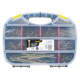 Vis à bois Rocket tête fraisée Pozidriv acier bichromaté - Mallette de 600