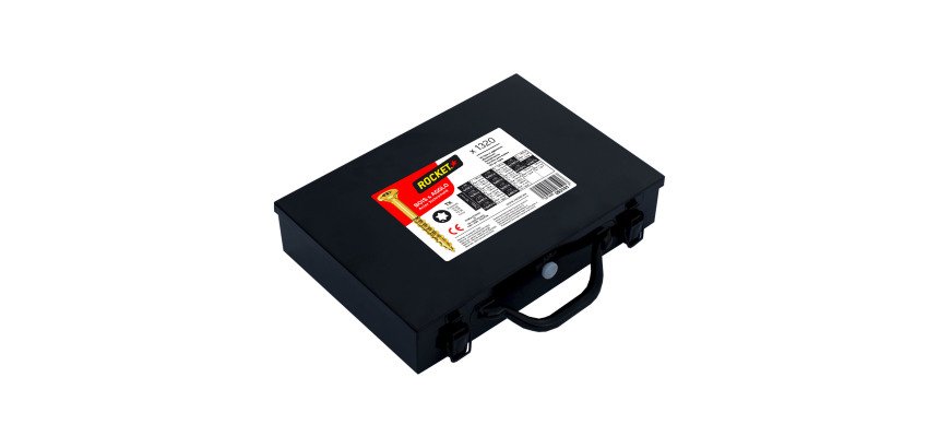 Vis à bois Rocket tête fraisée Torx acier bichromaté - Mallette de 1320