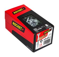 Vis Rocket tête fraisée étoile acier zingué, filetage partiel Ø 5 x L 60/35 mm - Boîte de 200