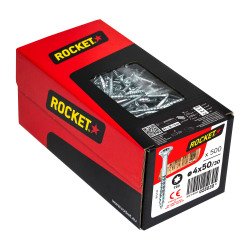 Vis Rocket tête fraisée étoile acier zingué, filetage partiel Ø 4 x L 50/30 mm - Boîte de 500